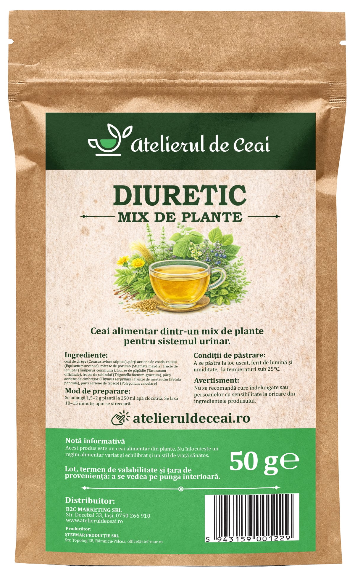 Ceai diuretic - mix de plante pentru sistemul urinar