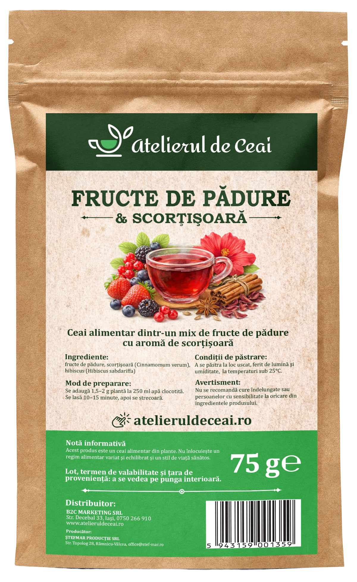 Ceai fructe de pădure - infuzie aromată cu scorțișoară