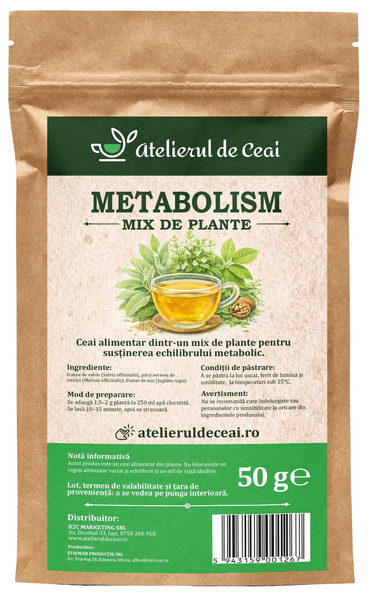 Ceai metabolism - mix de plante pentru echilibru metabolic