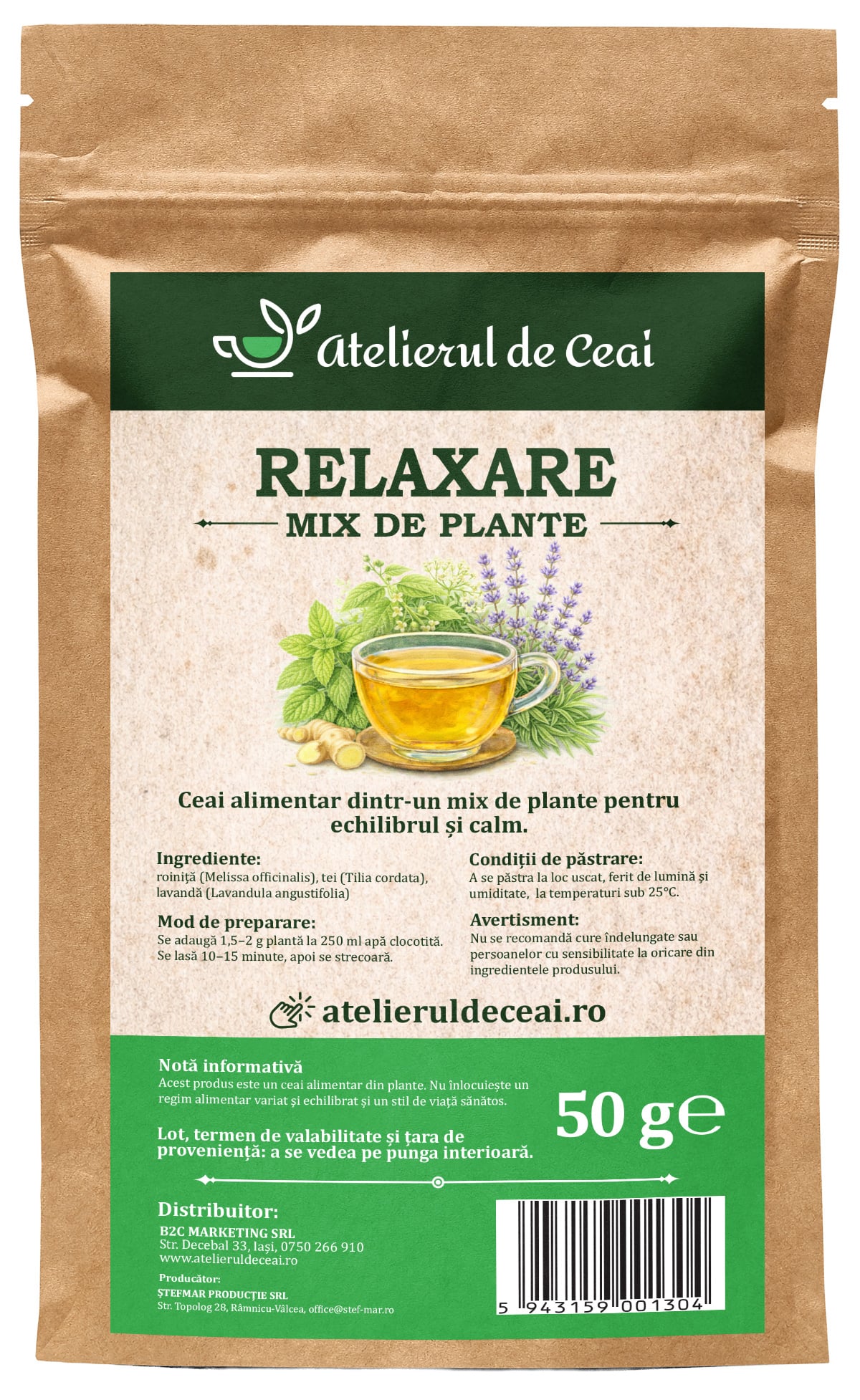 Ceai relaxare - mix de plante pentru echilibru și calm