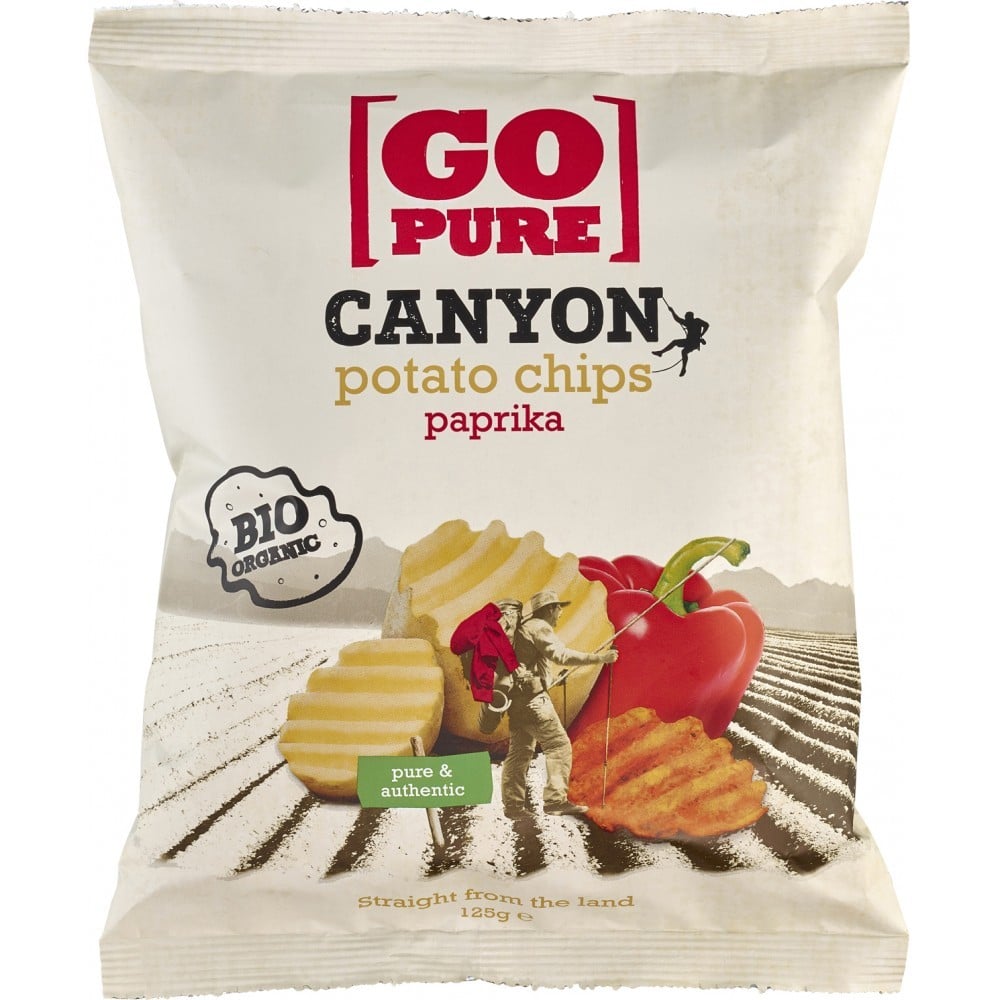 Chips-uri Canyon din cartofi cu ardei fara gluten, eco - GoPure