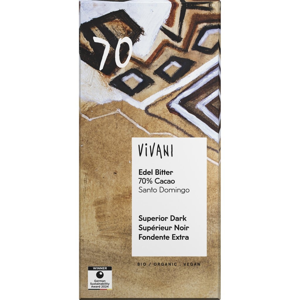Ciocolata amaruie 70% cacao, eco - Vivani