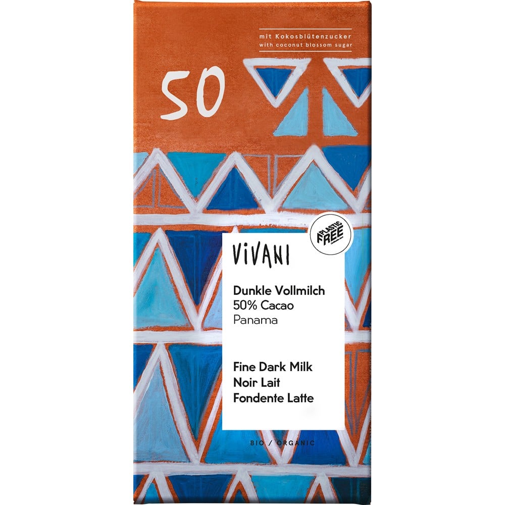 Ciocolata cu 50% cacao si lapte integral, eco - Vivani