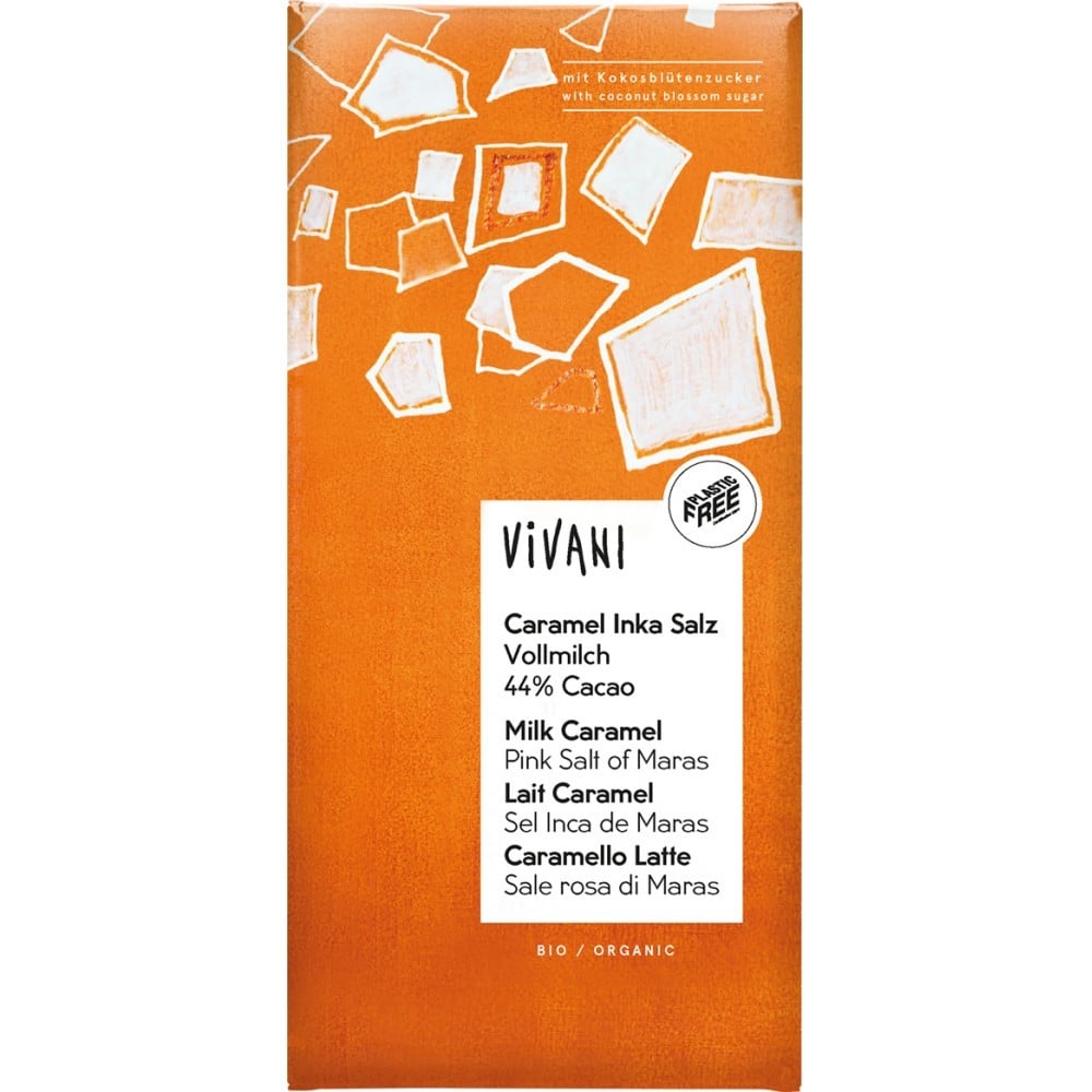 Ciocolata cu caramel sarat si zahar din flori de cocos, eco - Vivani