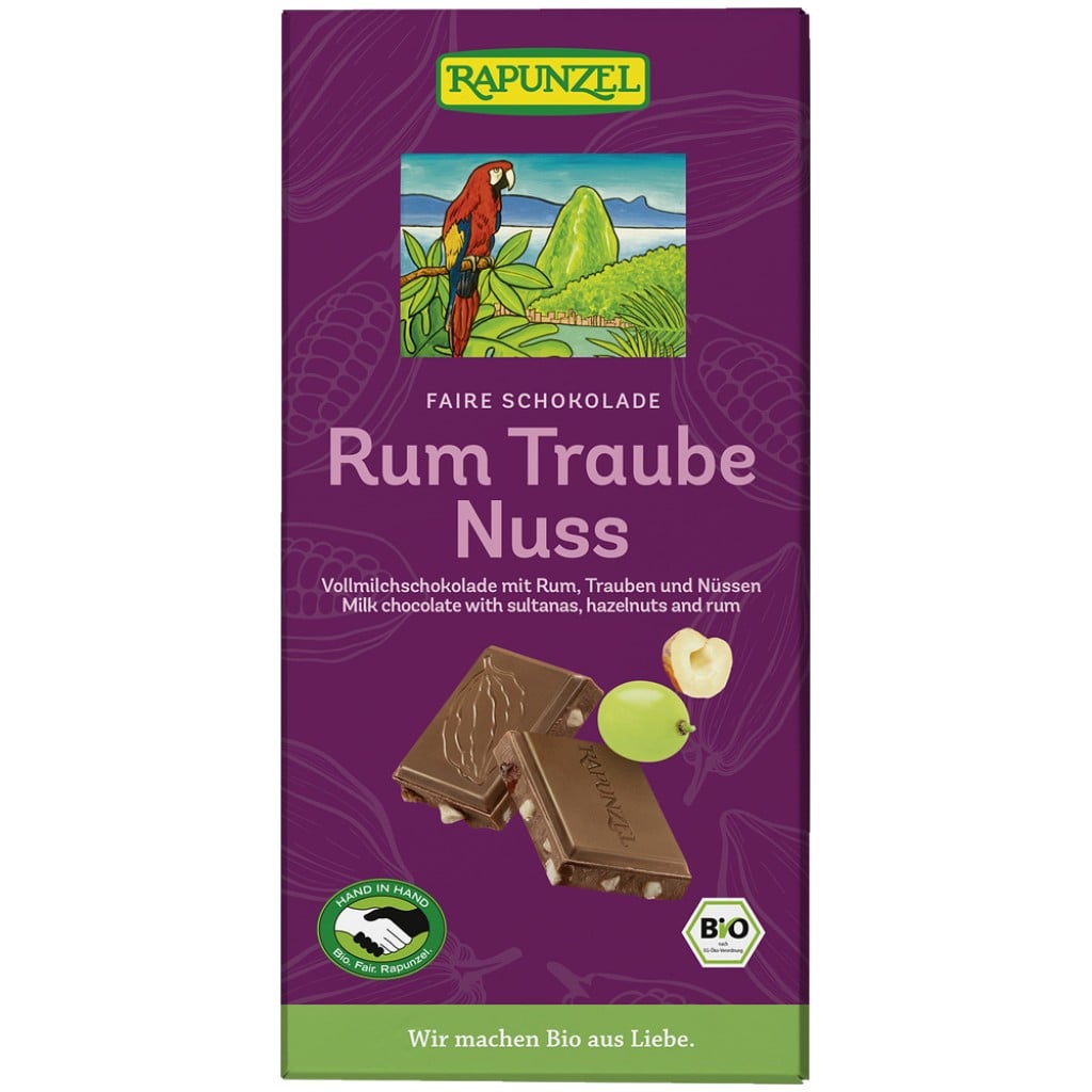 Ciocolata cu stafide alune si rom, eco - Rapunzel