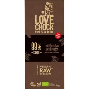 Ciocolata raw vegana extreme dark 99% cacao, eco - Lovechock