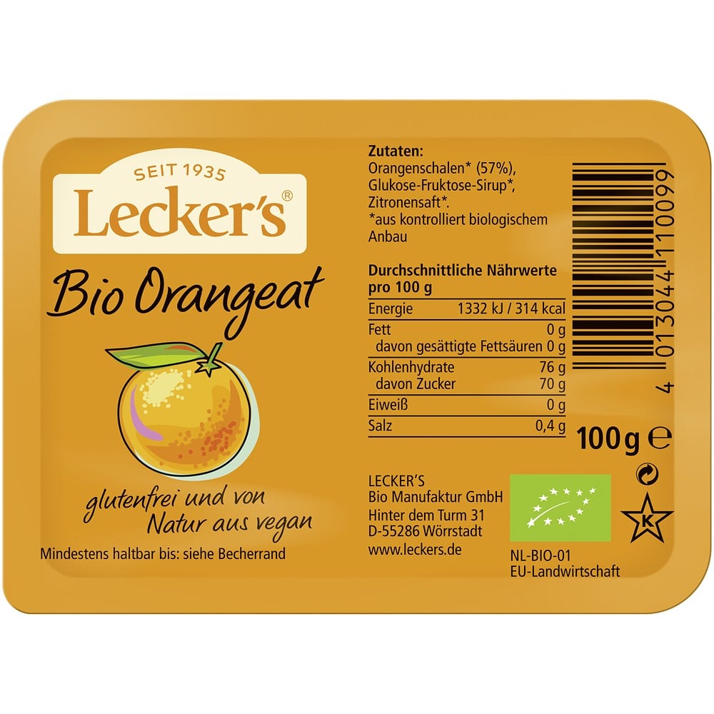 Coaja de portocala confiata vegan si fara gluten, eco - Leckers