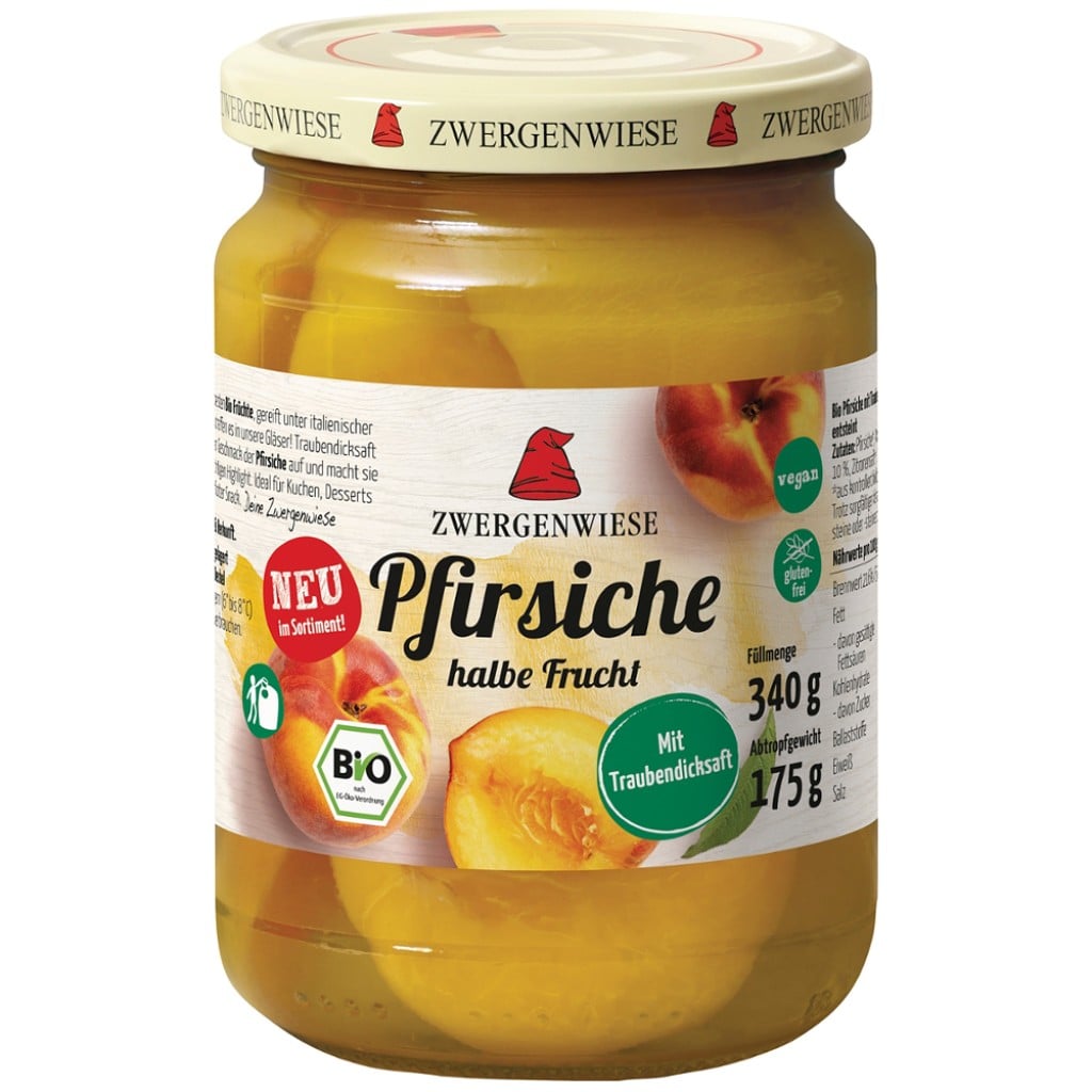 Compot de piersici jumatati fara gluten, eco - Zwergenwiese