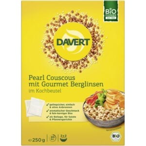 Cous cous perlat cu linte gourmet in punga de gatit 2x2 portii, eco - Davert