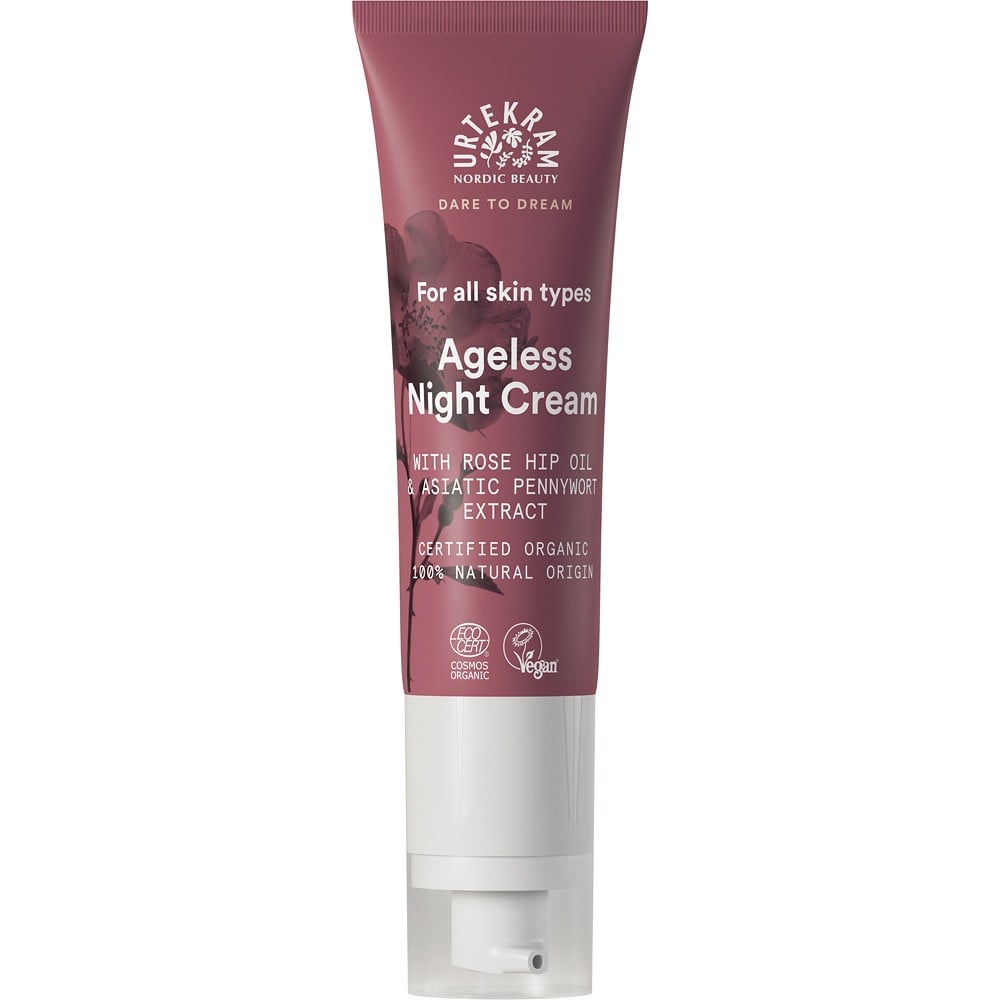Crema de noapte pentru orice tip de ten cu ulei de macese si extract de centella asiatica - Urtekram