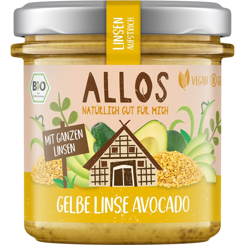 Crema tartinabila cu linte galbena si avocado fara gluten, eco - Allos