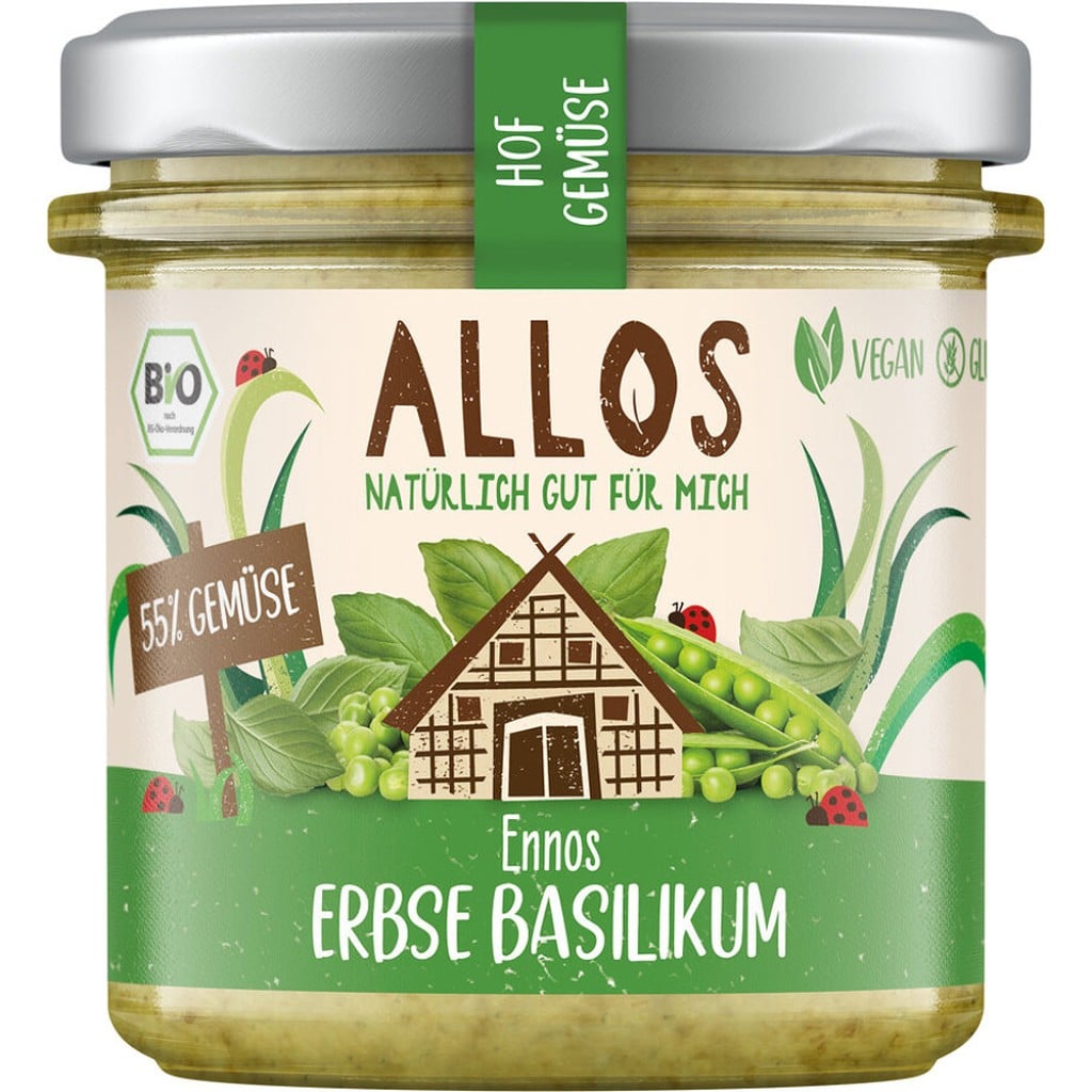 Crema tartinabila cu mazare si busuioc fara gluten, eco - Allos
