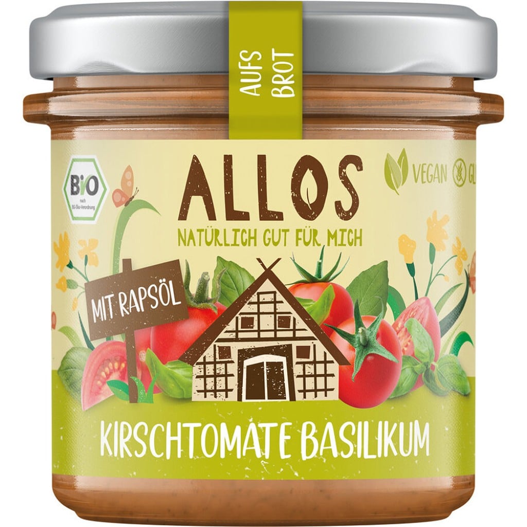 Crema tartinabila cu rosii cherry si busuioc fara gluten, eco - Allos