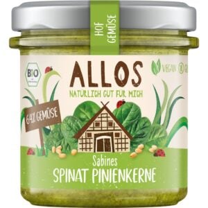 Crema tartinabila cu spanac si samburi de pin fara gluten, eco - Allos