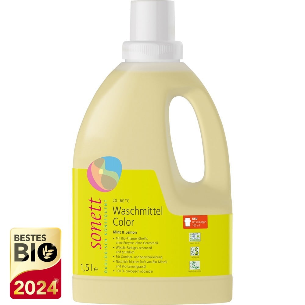 Detergent lichid pentru rufe colorate cu menta si lamaie - Sonett