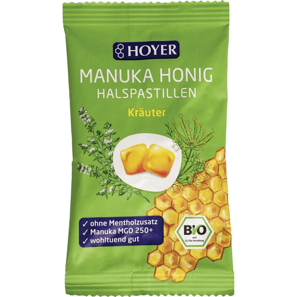 Dropsuri cu ierburi si miere de Manuka 250 fara gluten, eco - Hoyer