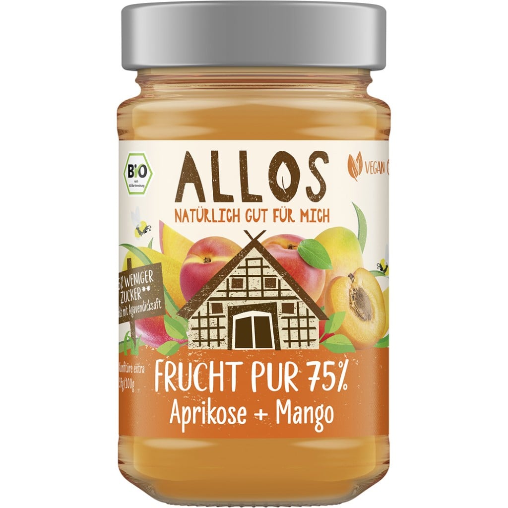 Dulceata de caise si mango cu sirop de agave, eco - Allos