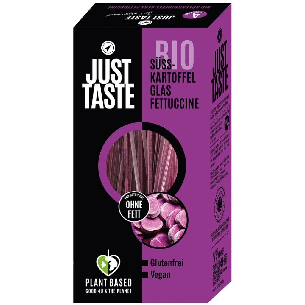 Fettuccine  din cartof dulce si cartof dulce mov  fara gluten, eco - Just Taste