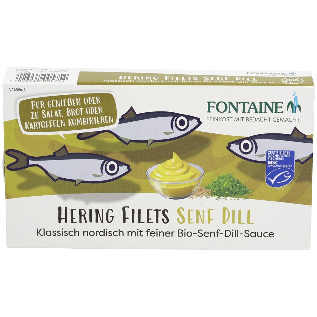 File de hering in crema bio de mustar si marar - Fontaine
