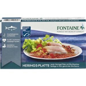 File de hering in sos bio usor picant cu legume - Fontaine
