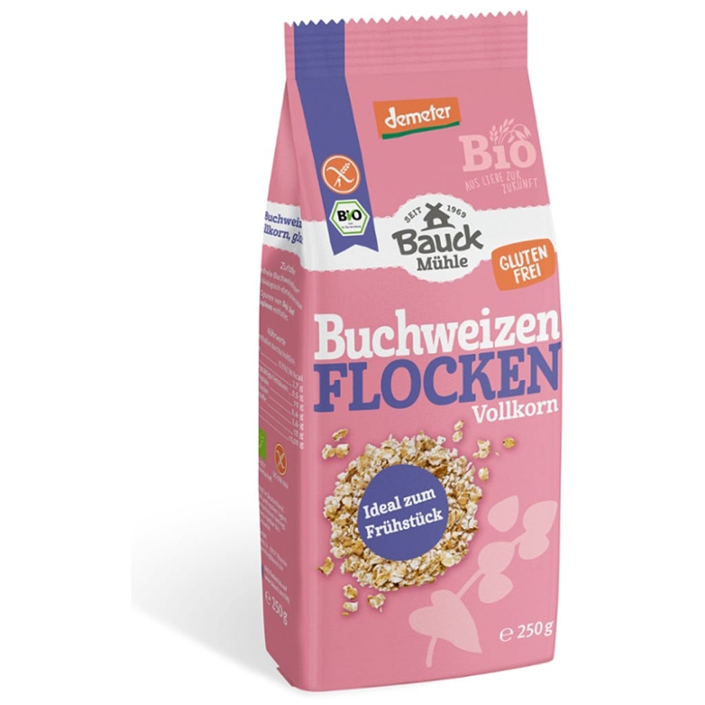 Fulgi de hrisca integrali fara gluten, eco - BauckHof