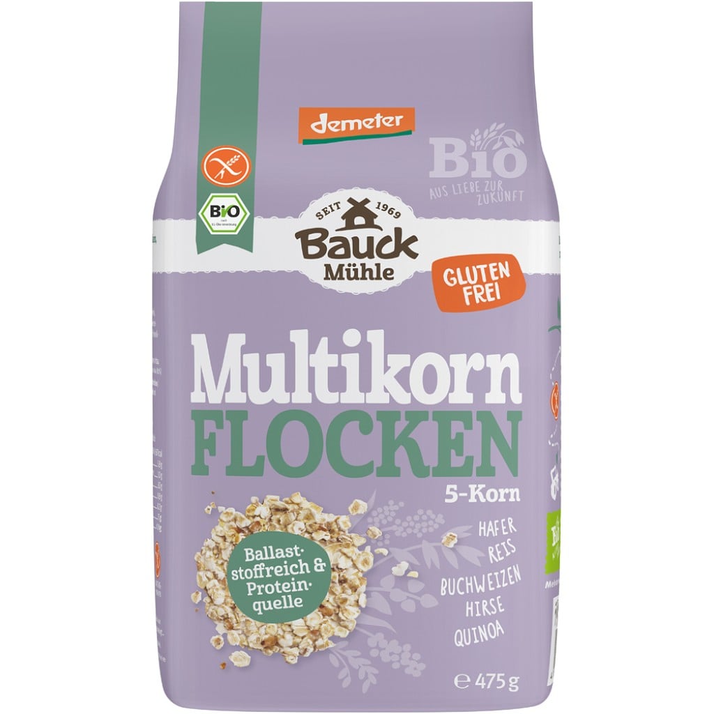 Fulgi din 5 cereale fara gluten, eco - BauckHof