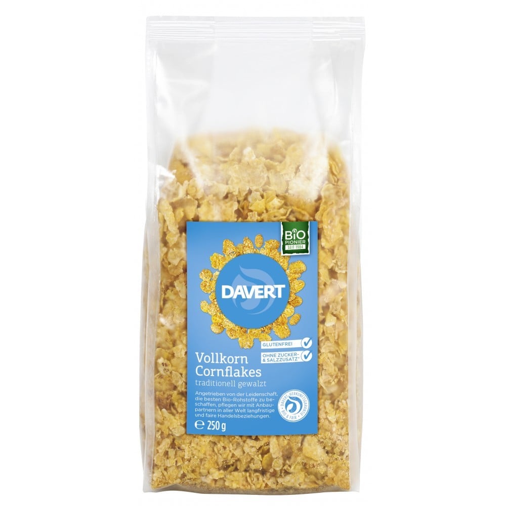 Fulgi integrali de porumb fara gluten, eco - Davert