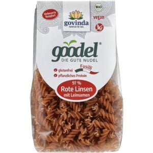 Fusilli din linte rosie fara gluten, eco - Govinda