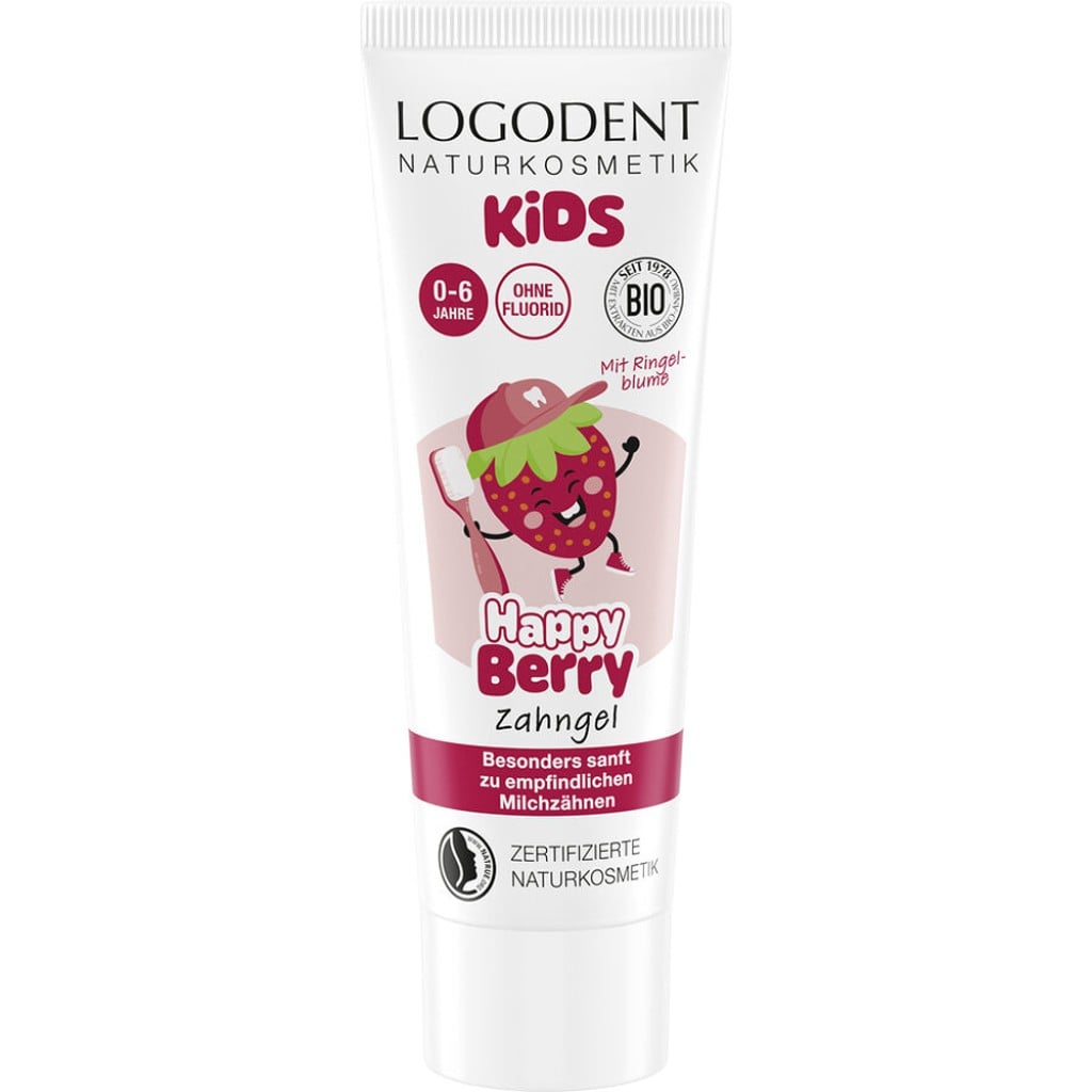 Gel dentar pentru copii Happy Berry cu capsuni 0-6 ani - Logodent