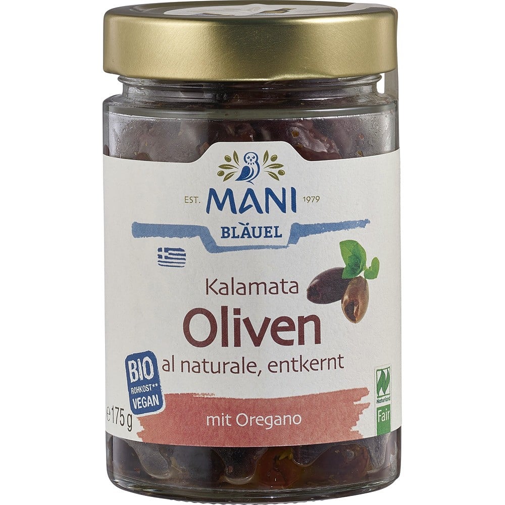 Masline kalamata fara samburi cu oregano raw vegan, eco - Mani