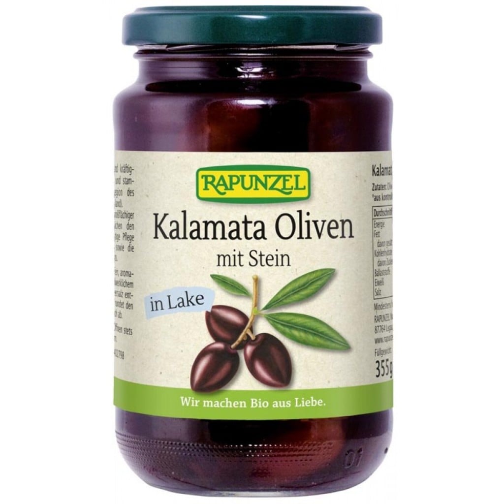Masline Kalamata violet cu samburi in saramura, eco - Rapunzel