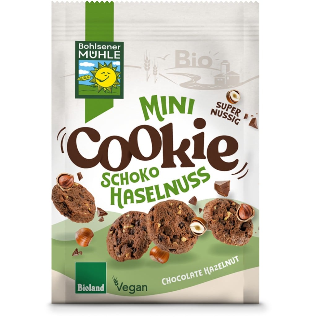 Mini biscuiti cu ciocolata si alune, eco - Bohlsener Muehle