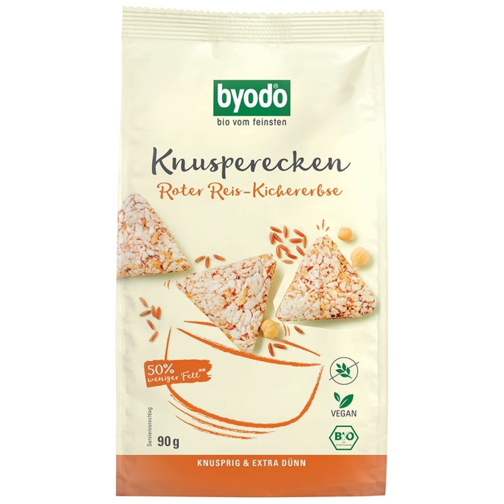 Mini Crackers din orez rosu si naut fara gluten, eco - Byodo