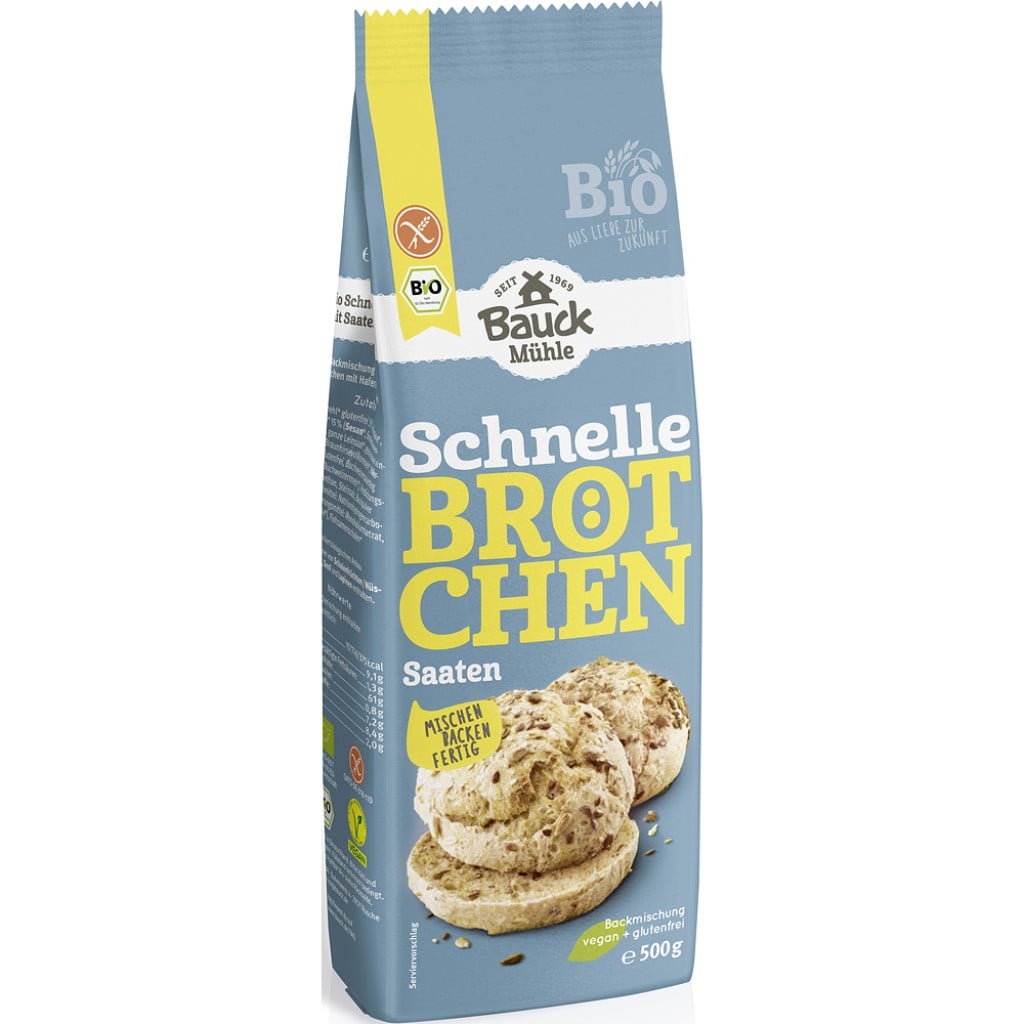 Mix de faina pentru chifle rapide cu seminte fara gluten, eco - BauckHof