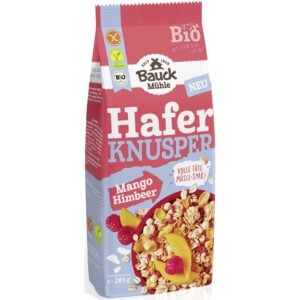 Musli crocant cu ovaz mango si zmeura fara gluten, eco - BauckHof