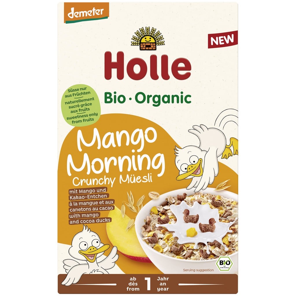 Musli crocant integral cu mango si cacao pentru copii 1an, eco - Holle