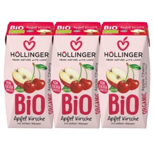 Nectar de mere si cirese cu pai 3x200ml, eco - Hollinger