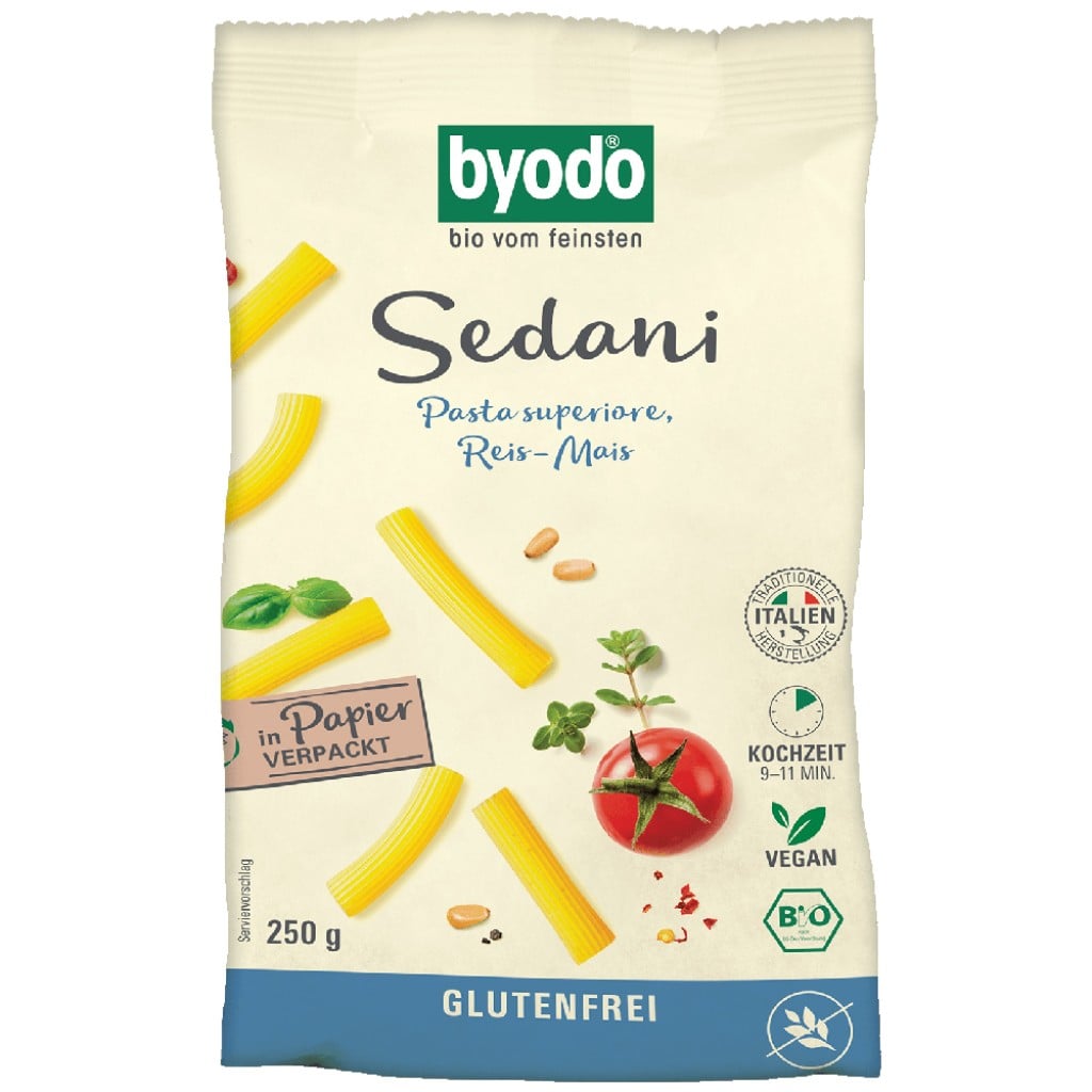Paste bio sedani din porumb si orez fara gluten, eco - Byodo