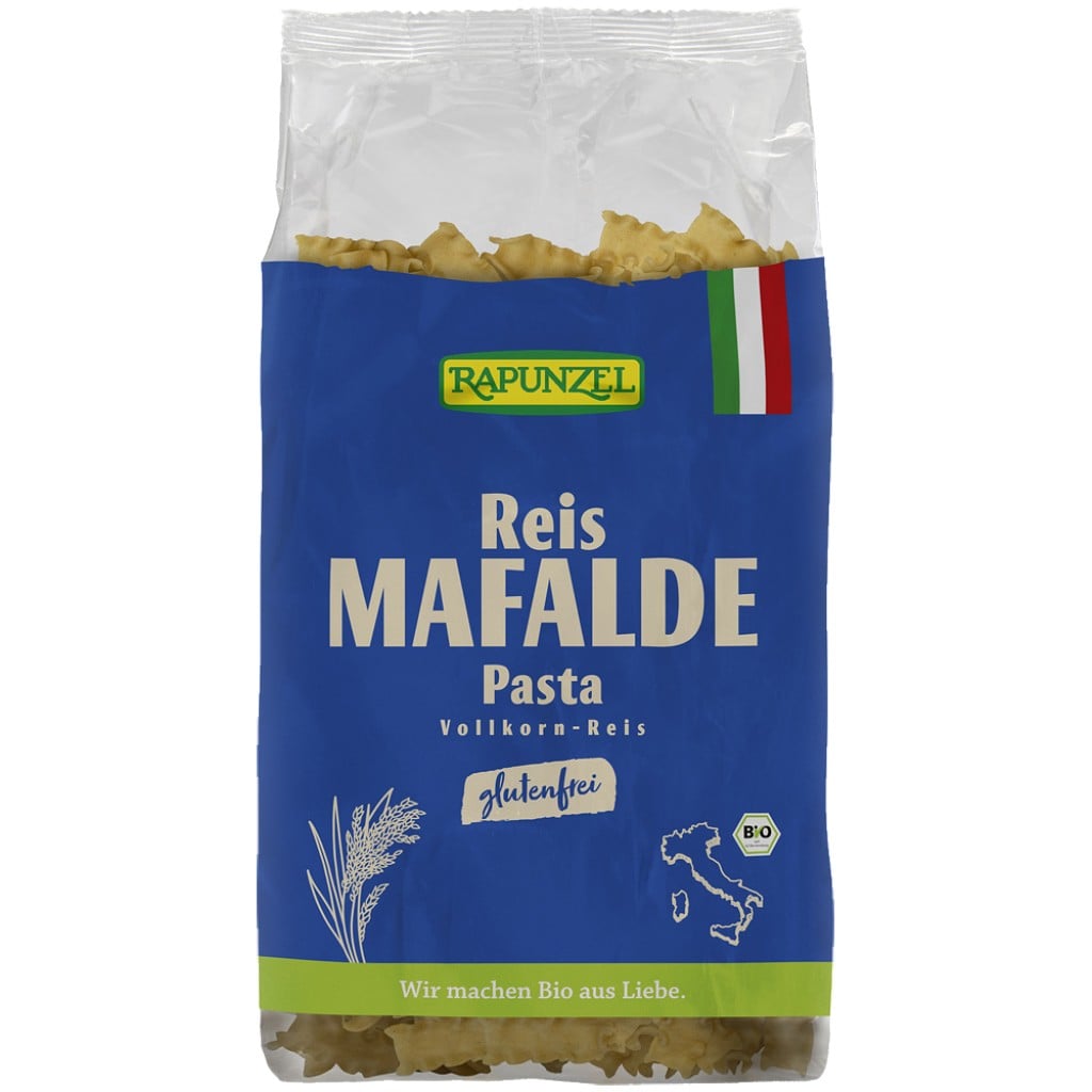 Paste mafalde din orez integral fara gluten, eco - Rapunzel