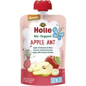 Piure bio de mere cu banane si pere pentru copii 6 luni fara gluten, eco - Holle