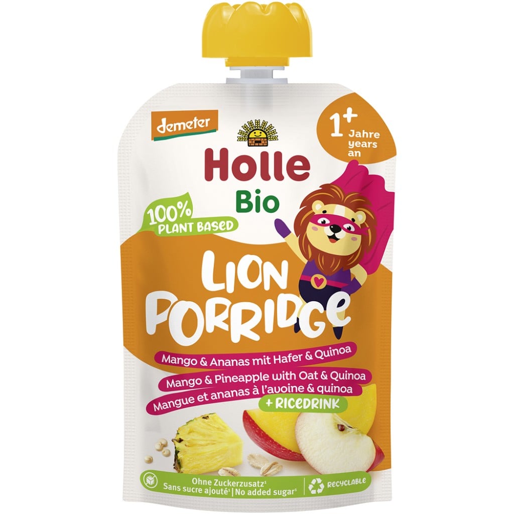 Piure de mango si ananas cu ovaz si quinoa pentru copii 1 an, eco - Holle