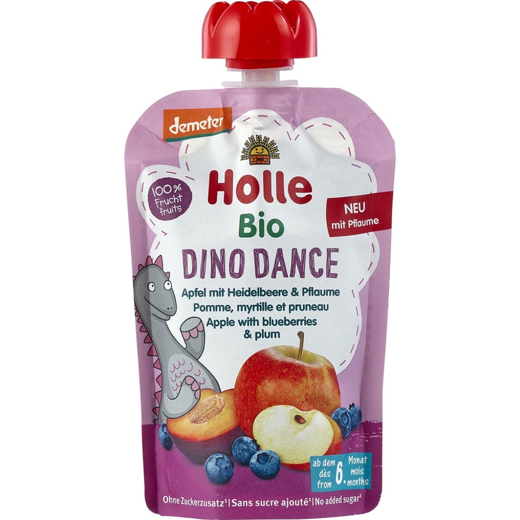 Piure de mere cu afine si prune pentru copii 6 luni, eco - Holle
