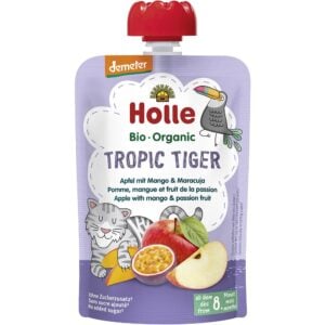Piure de mere cu mango si fructul pasiunii pentru copii 8 luni, eco - Holle