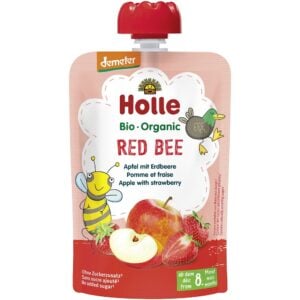 Piure de mere rosii si capsuni pentru copii 8 luni, eco - Holle