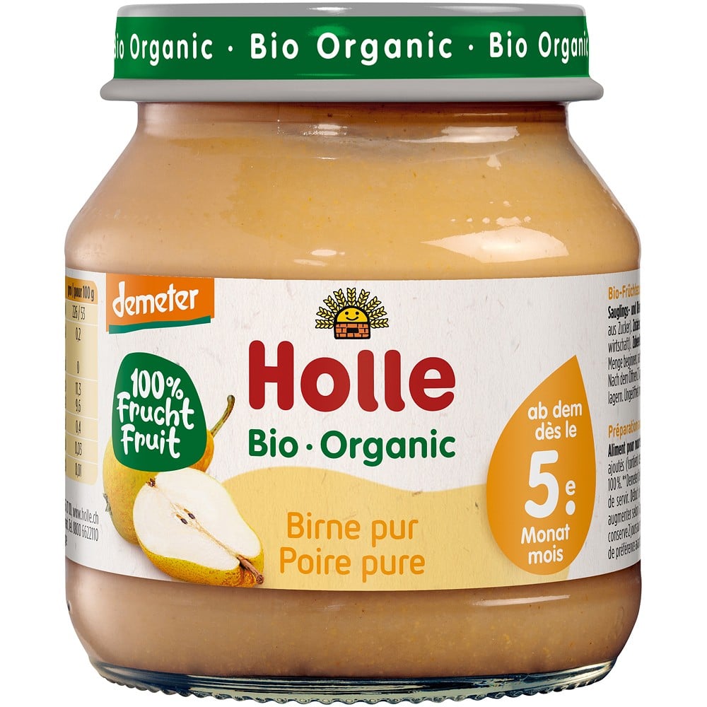 Piure de pere pentru copii 5 luni fara gluten, eco - Holle