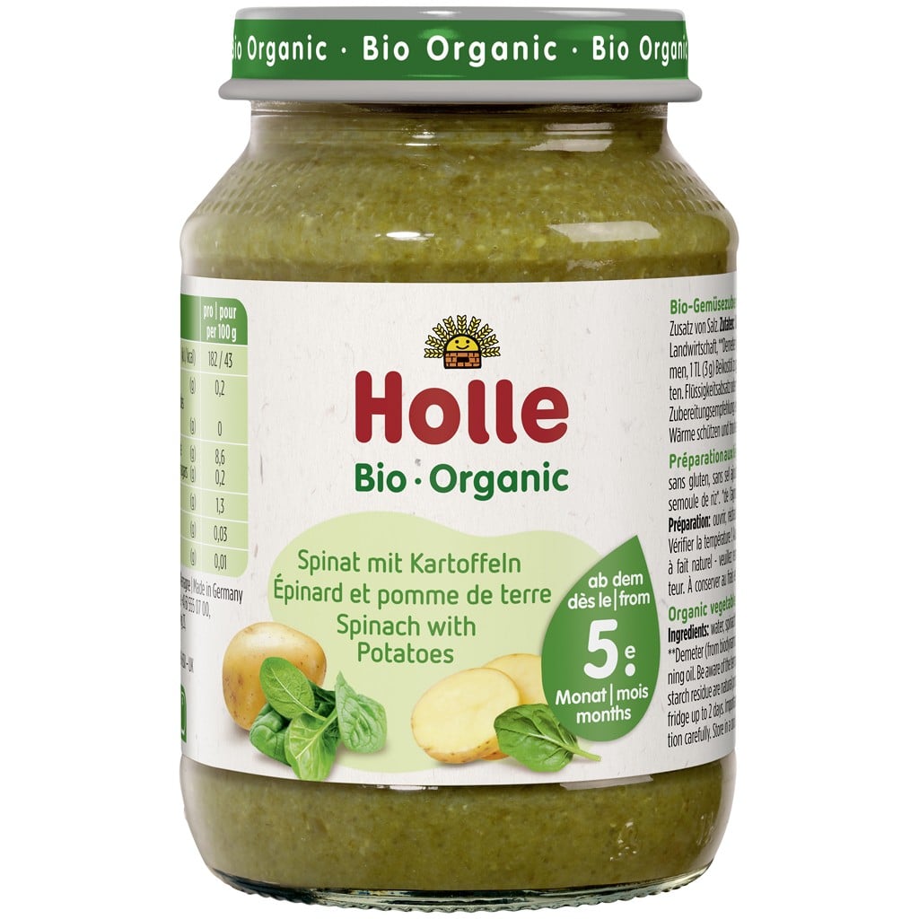 Piure de spanac cu cartofi fara gluten pentru copii 5 luni, eco - Holle