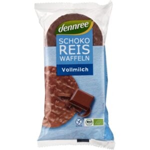Rondele din orez expandat cu ciocolata si lapte integral fara gluten, eco - Dennree