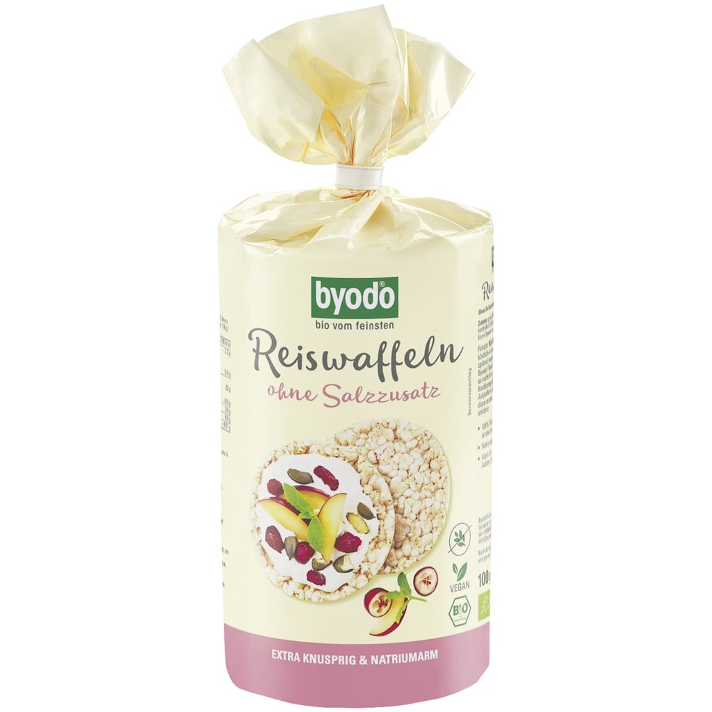 Rondele din orez expandat fara sare fara gluten, eco - Byodo