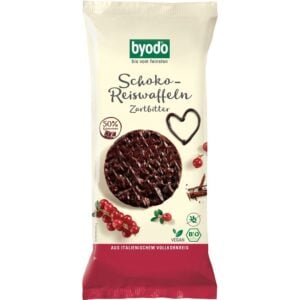 Rondele din orez integral cu ciocolata amaruie fara gluten, eco - Byodo
