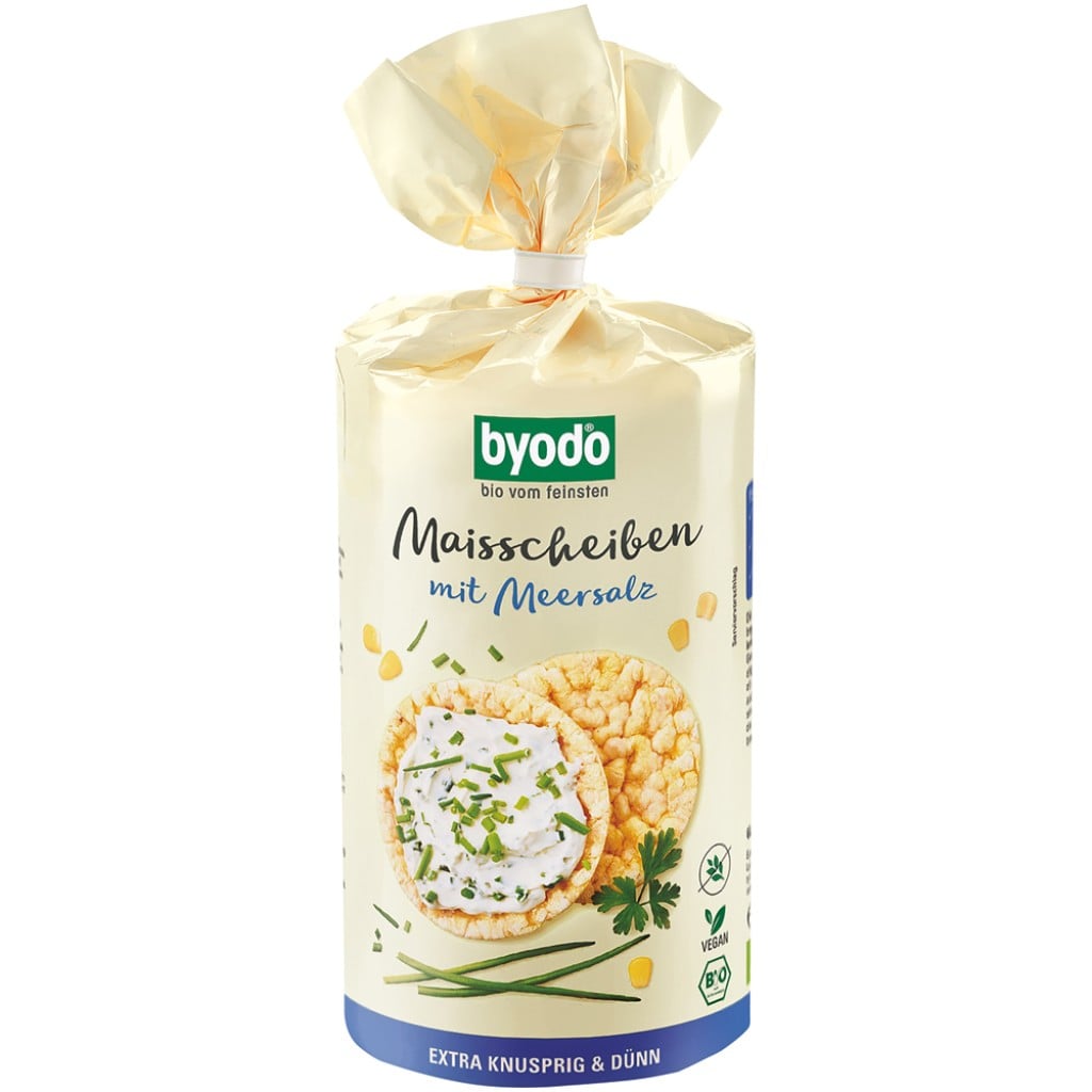 Rondele din porumb cu sare de mare fara gluten, eco - Byodo
